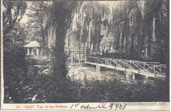 Postales: PS0446 OLOT PARC DE LAS MULLERAS. THOMAS. CIRCULADA EN 1921 - Foto 1