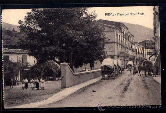 Postales: Ribas. Plaza del Hotel Prats. - Foto 1