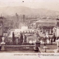 Postales: BARCELONA - EXPOSICION INTERNACIONAL 1929 - FOTOGRAFICA - VISTA PANORAMICA DESDE EL PALACIO NACIONAL. Lote 39312923