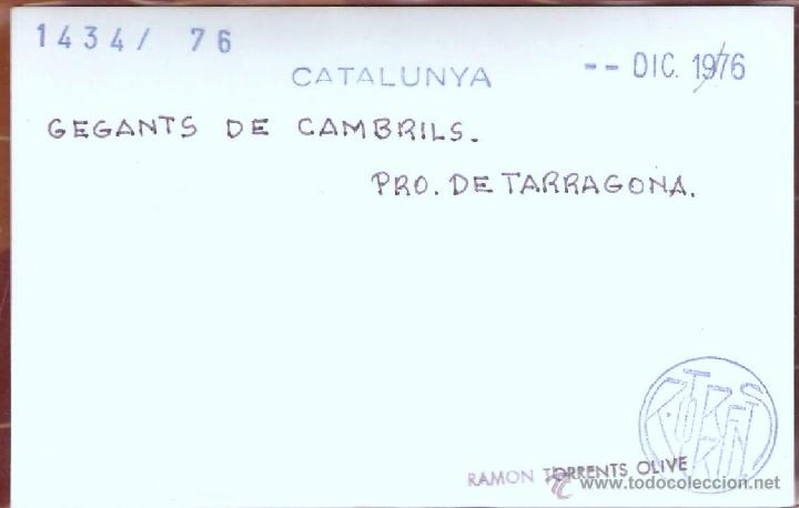 Postales: POSTAL DE CAMBRILS - GEGANS - Foto 2