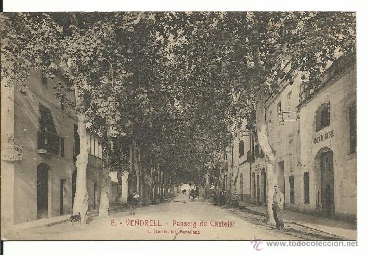 Postales: VENDRELL N&ordm; 8 PASSEIG DE CASTELAR / FOTO L. ROISIN / FRANQUEADA 1928 LE FALTA SELLO