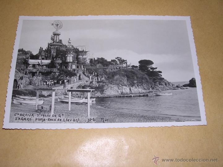 Postcards: ST. FELIU DE GUIXOLS CTA. BRAVA S'AGARO PLATJA - RECO DE LLEVANT N&ordm; 6 MUR - FOTOGRAFICA 14X9 CM.