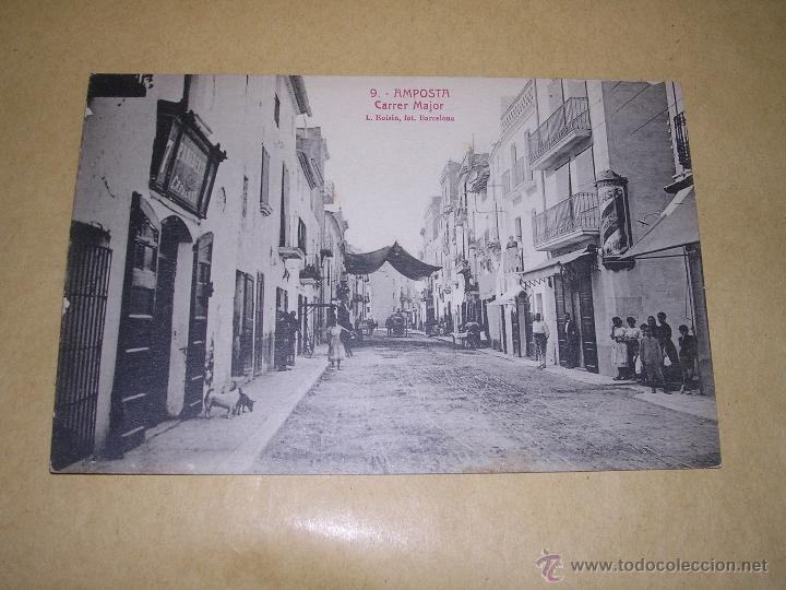Postales: 9 - AMPOSTA CARRER MAJOR L. ROISIN FOT. 14X9 CM. 4&ordf;EDC. CASA PI&Ntilde;ANA -