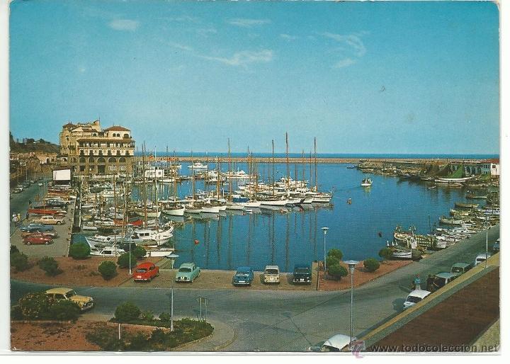 Postales: ARENYS DE MAR.-VISTA DEL PUERTO Y CLUB NAUTICO.-REVERSO ATENEO ARENYENSE