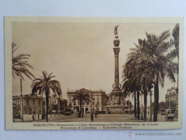 Postales: POSTAL BARCELONA, MONUMENTO A COLON - Foto 1