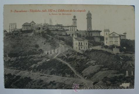 Postales: Antigua postal. N&ordm; 9 - BARCELONA - Tibidabo. Edificios de la c&uacute;spide. L. Roisin. - Foto 1