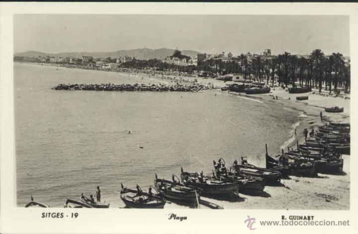 Postales: SITGES (BARCELONA).- PLAYA - Foto 1