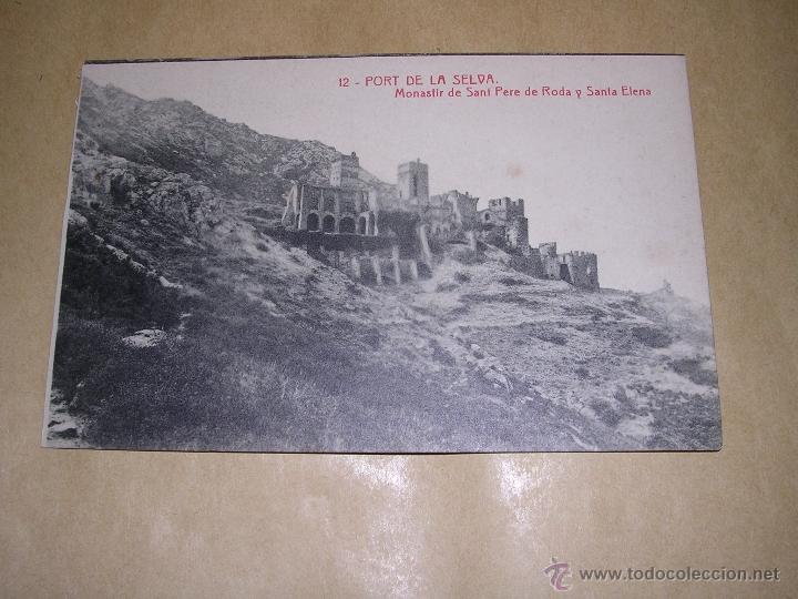 Postcards: 12 .- PORT DE LA SELVA , MONASTIR DE SANT PERE DE RODA Y SANTA ELENA 6120 - FOTOTIP. THOMAS 14X9 CM.