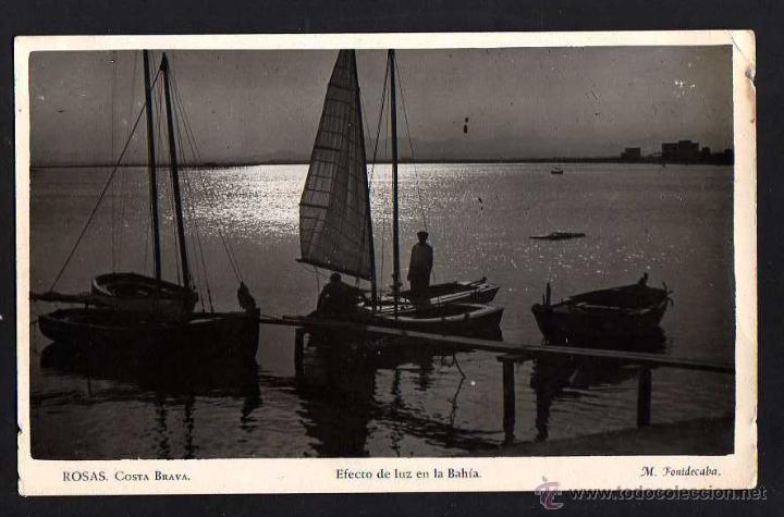 Postales: Rosas. Efectos de luz en la Bah&iacute;a. No circulada. - Foto 1