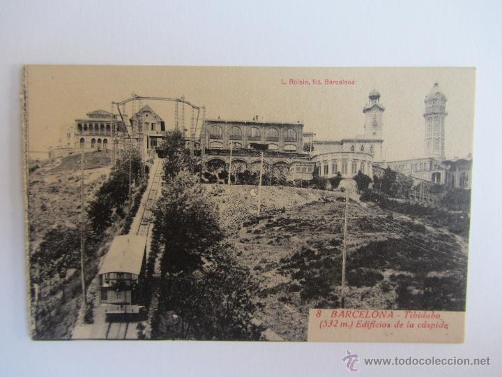 Postales: Postal antigua de Barcelona. Tibidabo (532m). Edificios de la c&uacute;spide. L.Roisin. Sin circular - Foto 1