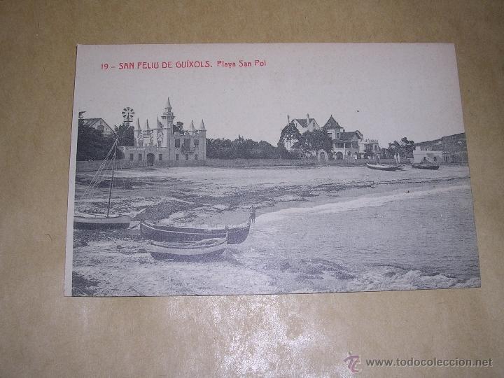 Postcards: 19 .- SAN FELIU DE GUIXOLS . PLAYA SAN POL , 3439 - FOTOTIP. THOMAS 14X9 CM.