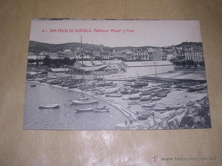 Postcards: 4.- SAN FELIU DE GUIXOLS . ASTILLEROS '' MAYOL '' Y PLAYA , 8636 FOTOTIP. THOMAS 14X9 CM.