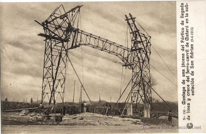 Postales: CATALANA DE GAS Y ELECTRICIDAD, N&ordm; 57, AVERIA EN LA PALANCA DE CASTEJON 25,10,1913