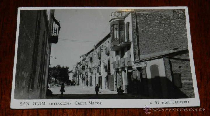Postales: ANTIGUA FOTO POSTAL DE SAN GUM, ESTACION Y CALLE MAYOR, LERIDA, A. 51 - FOT. CALAFELL, NO CIRCULADA,