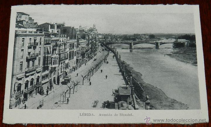 Postales: ANTIGUA POSTAL DE LERIDA, AVENIDA DE BLONDEL, ED. PAYA, NO CIRCULADA.