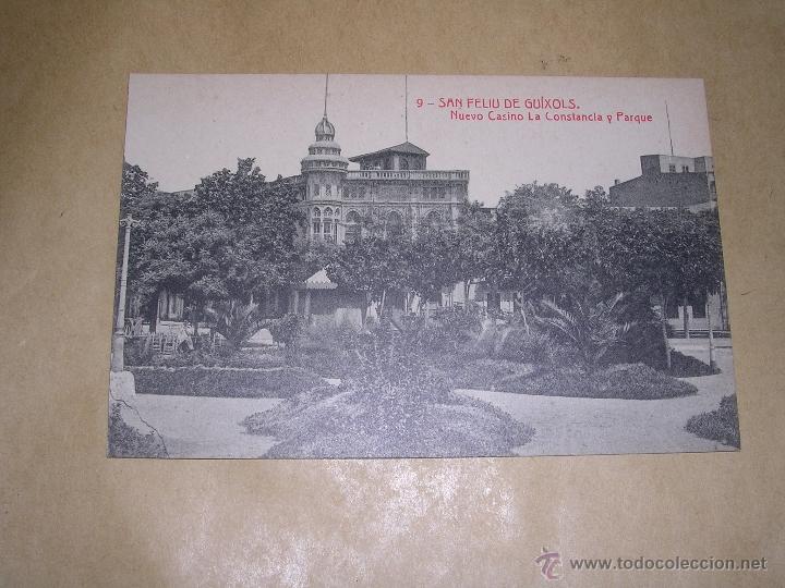 Postcards: 9.- SAN FELIU DE GUIXOLS . NUEVO CASINO LA CONSTANCIA Y PARQUE 8641 FOTOTIP. THOMAS 14X9 CM.