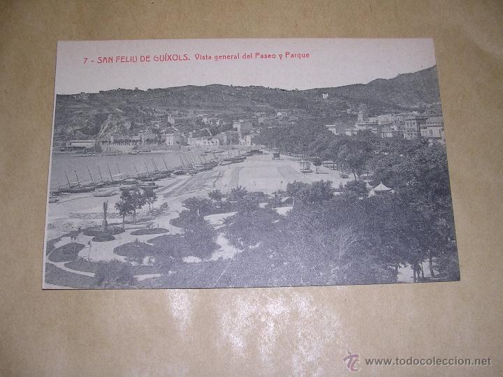 Postcards: 7- SAN FELIU DE GUIXOLS . VISTA GENERAL DEL PASEO Y PARQUE . FOTOTIP. THOMAS 14X9 CM.