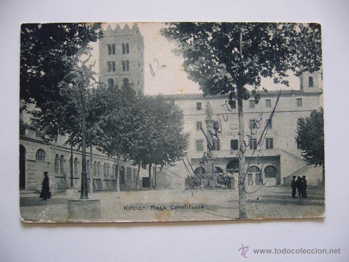 Postales: Postal. Ripoll. Pla&ccedil;a de la Constituci&oacute;. Girona. Circulada 1930. - Foto 1