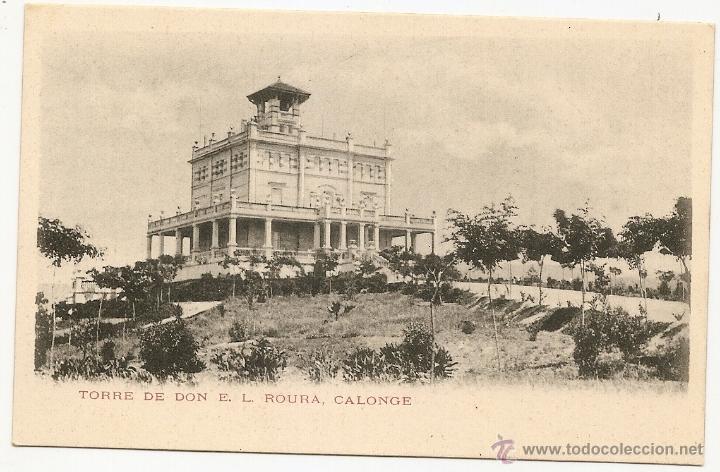 Postales: Calonge. Dorso sin dividir. Torre de don E. L. Roura - Foto 1