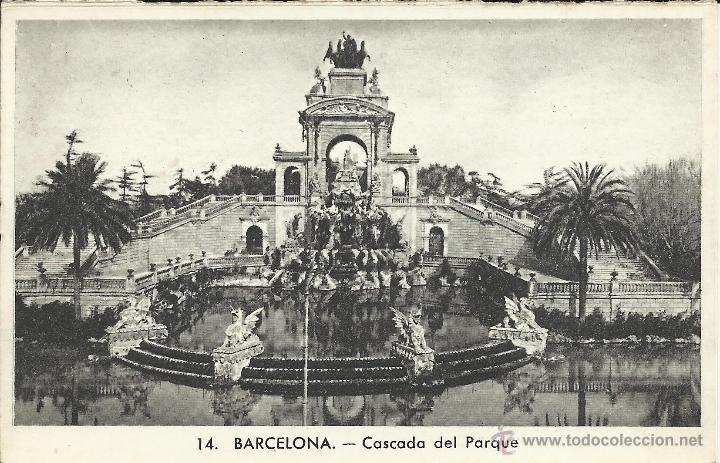 Postales: BARCELONA CASCDA DEL PARQUE ESCRITA - Foto 1