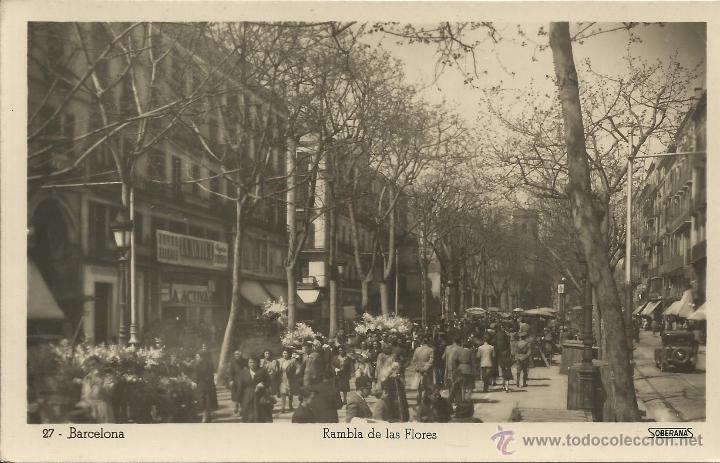 Postales: BARCELONA RAMBLA DE LAS FLORES ESCRITA - Foto 1