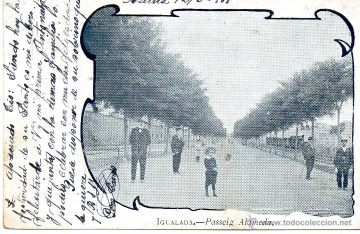 Postales: igualada. passeig alameda. - Foto 1