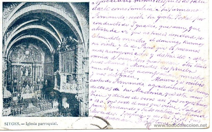 Postales: sitges. igleia parroquial - Foto 1