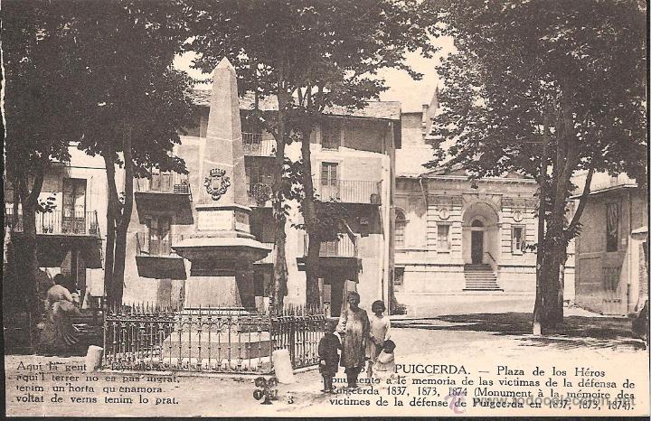 Postales: POSTAL PUIGCERDA PLAZA DE LOS HEROES LOS PIRINEOS NUM 433 -ocasi&oacute;n-