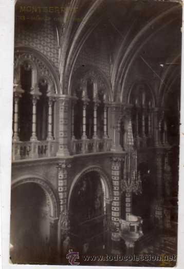 Postales: Montserrat. 13 Interior del templo. Luis Batrina. fotogr&aacute;fica. Sin circular.