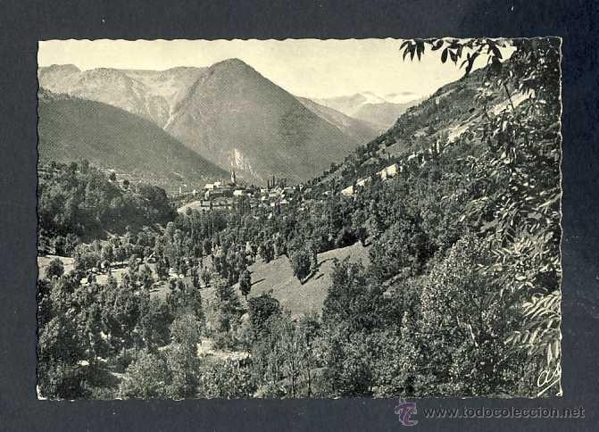 Postales: Postal de la VALL D' ARAN: Ribera del riu Inyola i poble d' Uny&agrave; (Imp.Elzeviriana num. 104)
