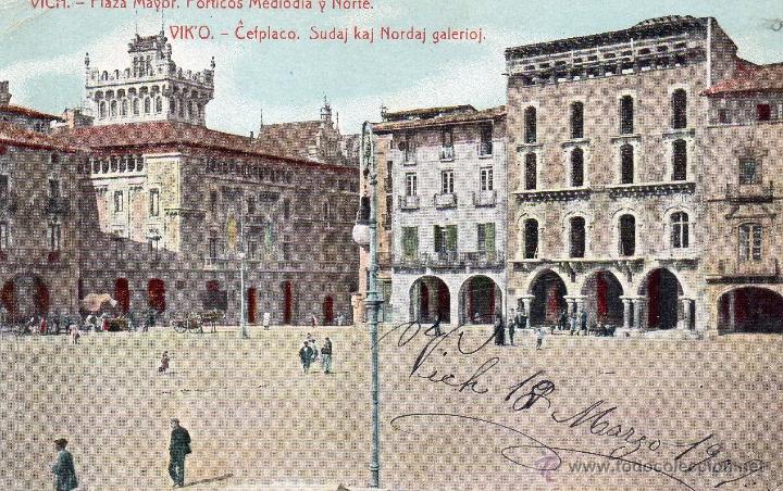 Postales: vic plaza mayor. esperanto. thomas - Foto 1