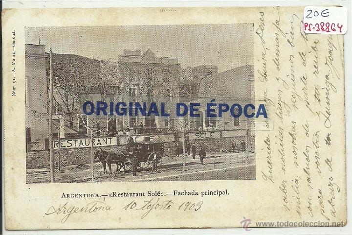 Postkarten: (PS-38864)POSTAL DE ARGENTONA-RESTAURANT SOLE.FACHADA PRINCIPAL