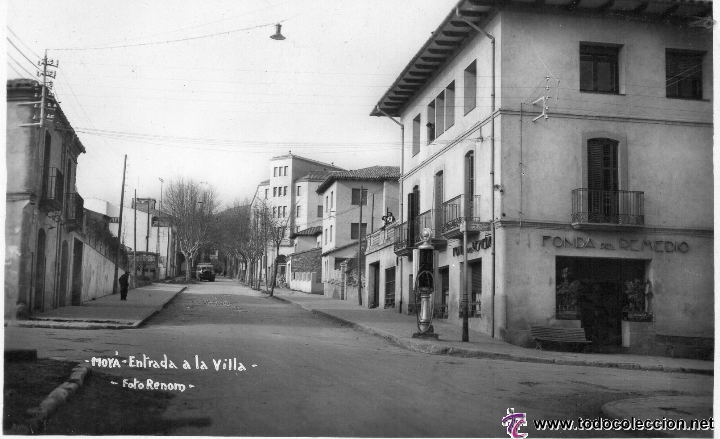 Postales: moya. entrada a la villa. renom - Foto 1