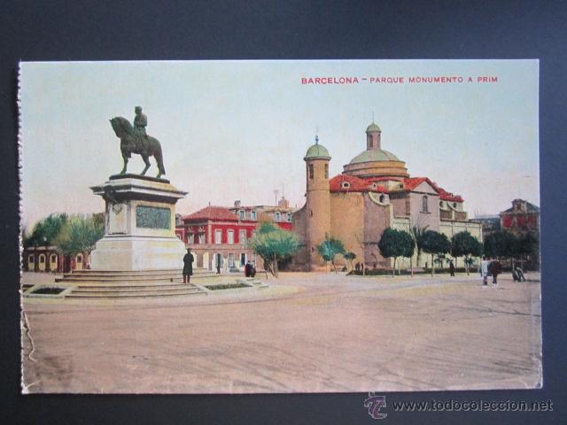 Postales: Postal Barcelona. Parque Monumento a Prim. - Foto 1