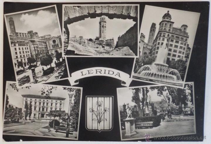 Postales: POSTAL DE LERIDA PLAZA DE ESPA&Ntilde;A GOBIRNO CIVIL CAMPOS ELISEOS
