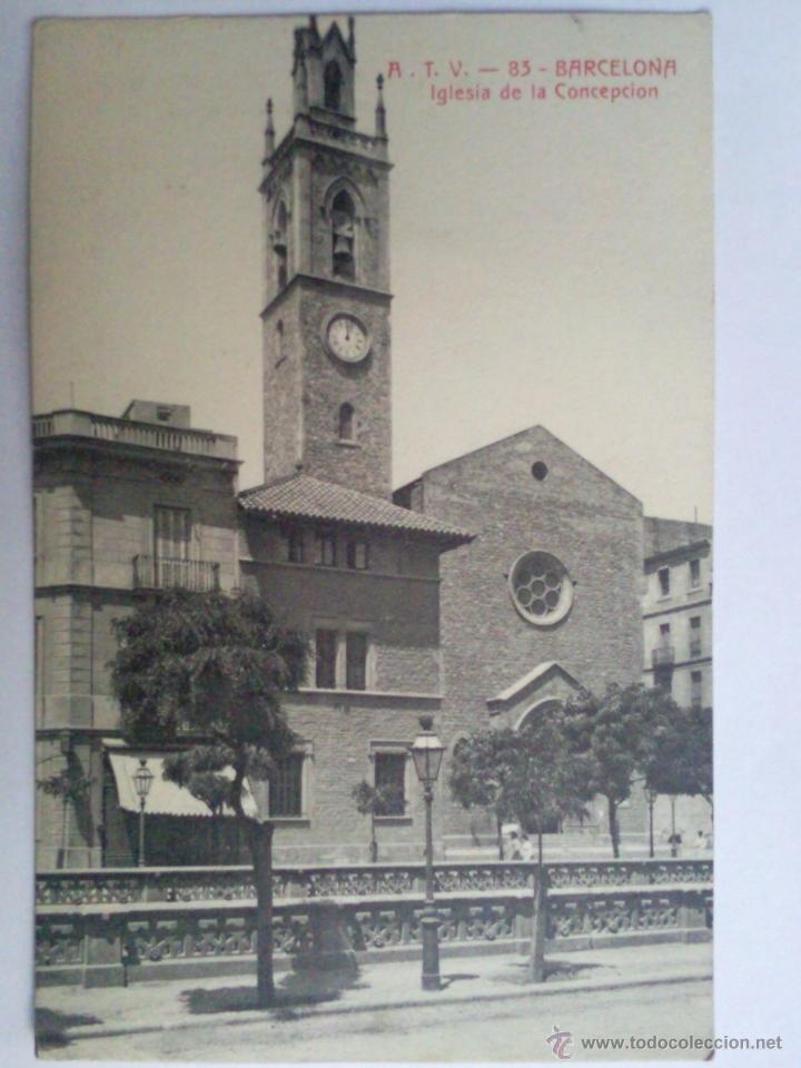 Postales: POSTAL BARCELONA, IGLESIA DE LA CONCEPCION - Foto 1