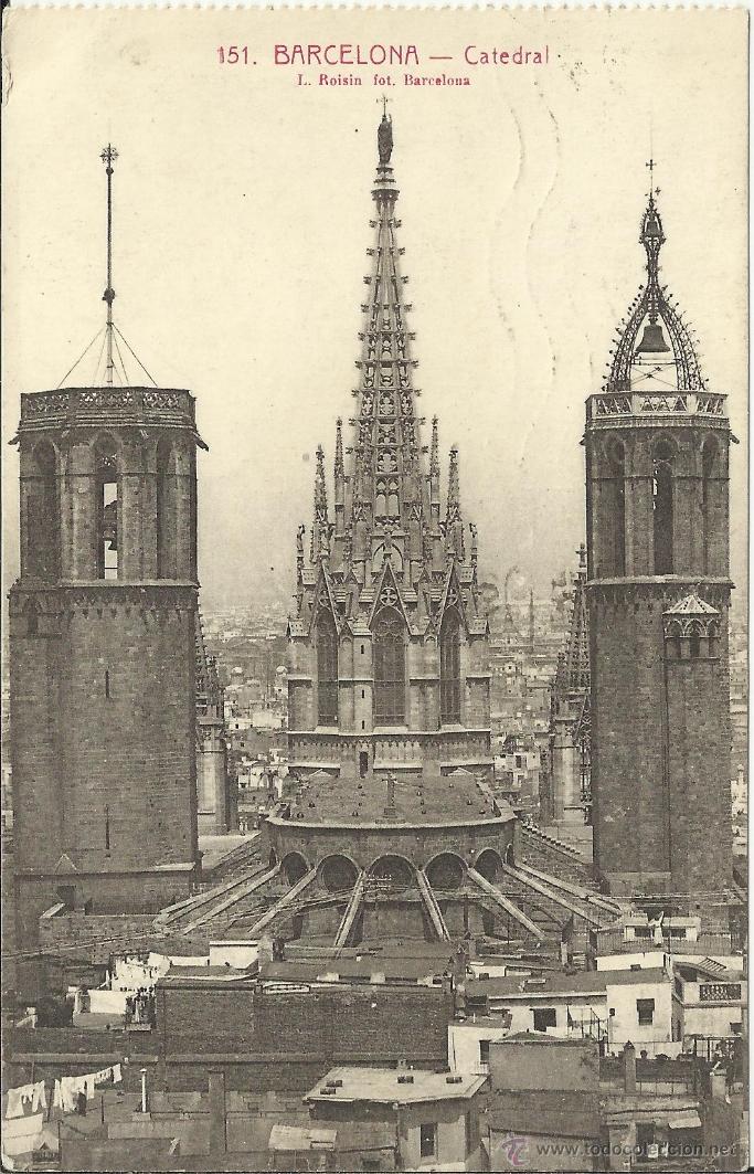 Postales: BARCELONA CATEDRAL ESCRITA - Foto 1