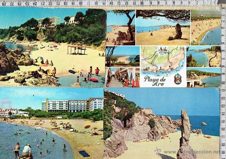 Postales: LOTE 4 POSTALES PLAYA DE ARO COSTA BRAVA-GERONA.