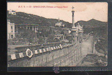 Postkarten: TARJETA POSTAL DE BARCELONA - A.T.V. 22. ENTRADA AL PARQUE GUELL