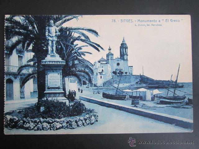 Postales: Postal Barcelona. Sitges. Monumento a El Greco. - Foto 1