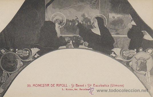 Postkarten: Monasterio de Ripoll, San Benito y Santa Escolastica, editor: Roisin n&ordm; 35