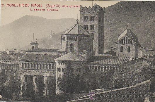 Postkarten: Monasterio de Ripoll, vista general, editor: Roisin n&ordm; 21