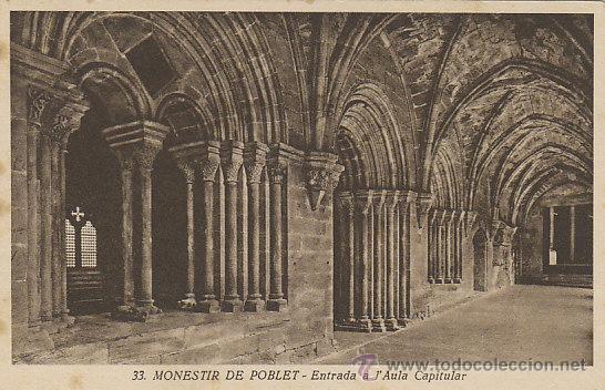 Postkarten: Monasterio de Poblet, entrada a la sala capitular, editor: el Monsaterio n&ordm; 33