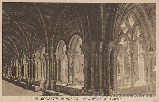 Postkarten: Monasterio de Poblet, ala romanica del claustro, editor: el Monasterio n&ordm; 30