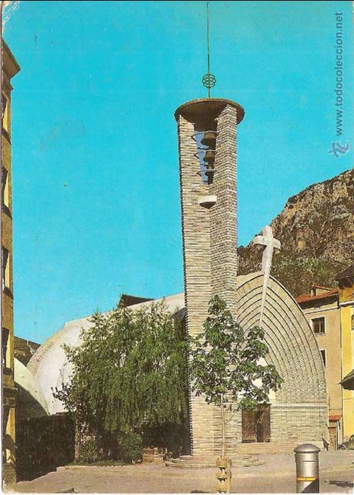 Postales: PONT DE SUERT (LLEIDA), IGLESIA PARROQUIAL - EDICIONES ARRIBAS N&ordm; 2103 - CIRCULADA