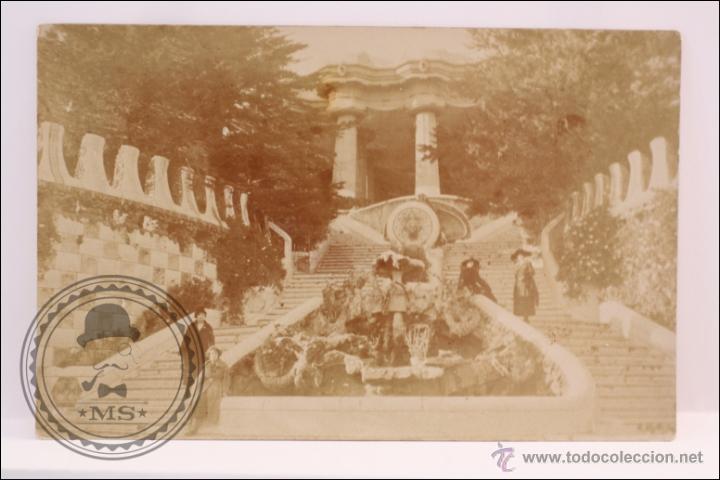 Postais: Antigua Postal Fotogr&aacute;fica Animada - Fuente del Parque G&uuml;ell - Sin Circular