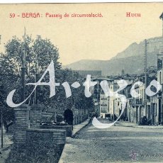 Postales: MAGNIFICA POSTAL - BERGA (BARCELONA) - PASSEIG DE CINCUMVALACIÓ - HUCH - AMBIENTADA 