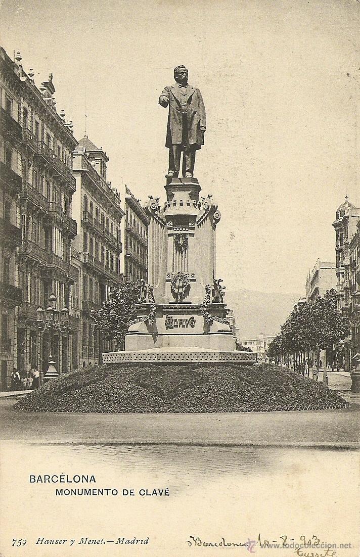 Postales: Barcelona - Monumento de Clav&eacute;. - Foto 1