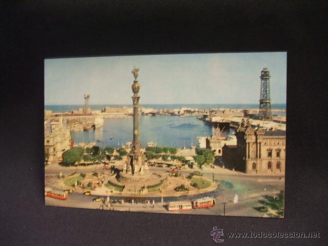 Postales: POSTAL - LA PUERTA DE LA PAZ, EL PUERTO Y MONUMENTO A COLON - BARCELONA -