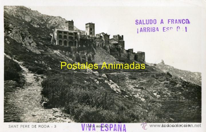 Postales: a02955 Sant Pere De Roda - Vista General - Ed A. De S.p. De R. N&ordm;3 - tampon franquista